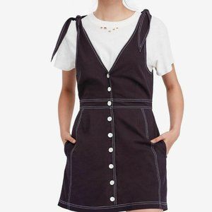 Free People Women's Black Tie-Strap V-Neck Dress 6